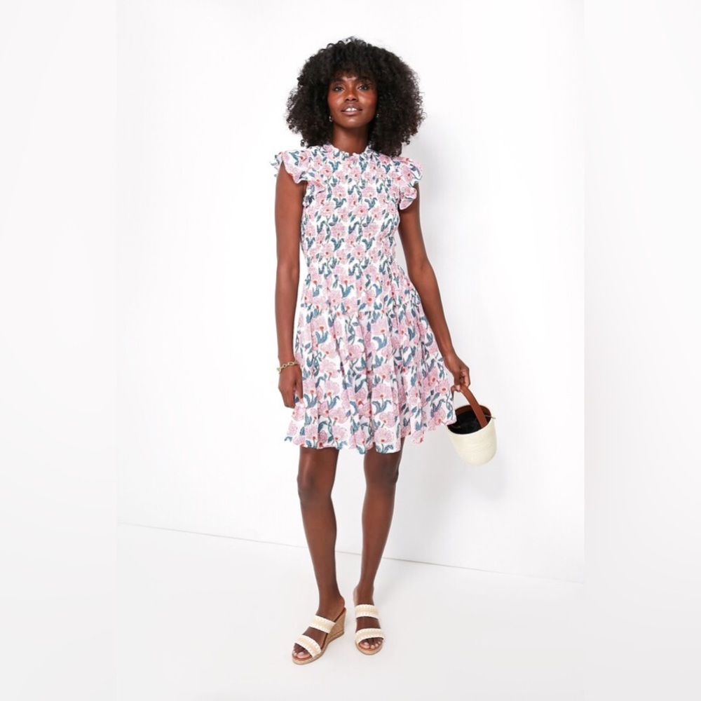 Oliphant Tie Cinched Flirty Mini Flutter Sleeve D… - image 2